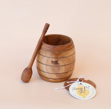 Load image into Gallery viewer, Wooden honey 🍯 pots with honey dipper