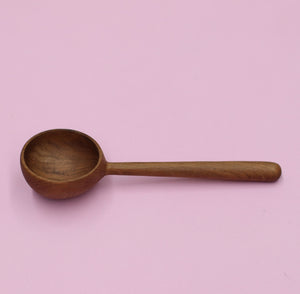 Teak full moon scoop - round bottom