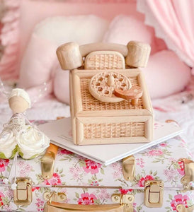 Vintage style Rattan Telephone