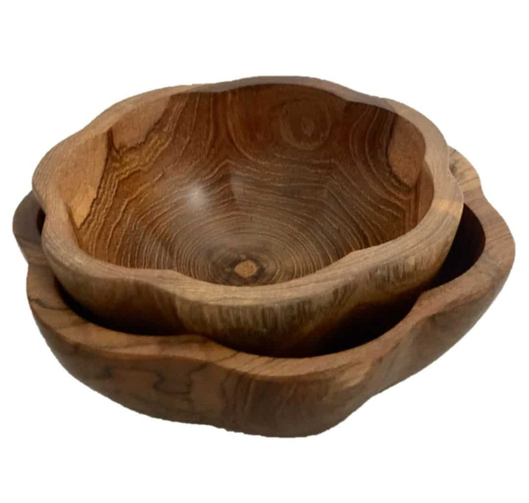 Daisy teak bowls - 2 sizes