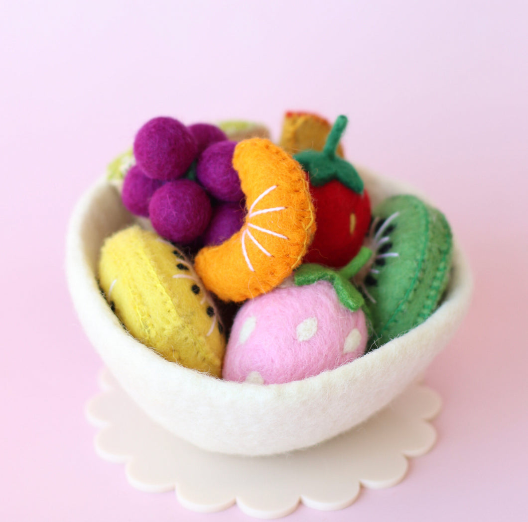 Felt tutti fruity Salad + felt bowl- 9 pce set