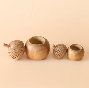 Java teak acorn pots - 2 sizes