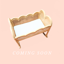 Load image into Gallery viewer, MARCH - APRIL 2025 PRE-ORDER Heart strings Rattan doll cradle  (AUS ONLY)