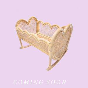 MARCH - APRIL 2025 PRE-ORDER Heart strings Rattan doll cradle  (AUS ONLY)