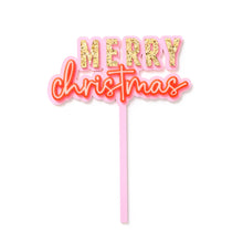 Load image into Gallery viewer, Merry Christmas cake topper fizzy pink - Hello KIT co