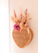 Load image into Gallery viewer, Be Mine’ Rattan Heart wall basket